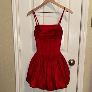 Red Prom/Hoco Dress with Bubble Skirt